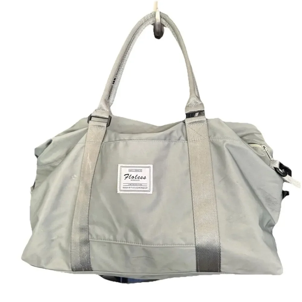 Weekender Travel Bag Carry-On Gym Duffel Large Capacity Wet Dry Separation Gray